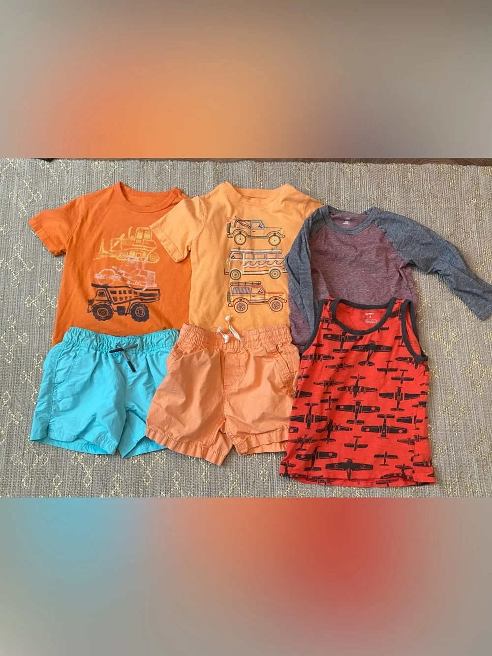 Boys 4T Name brand shirts, shorts, swimsuit bundle lot